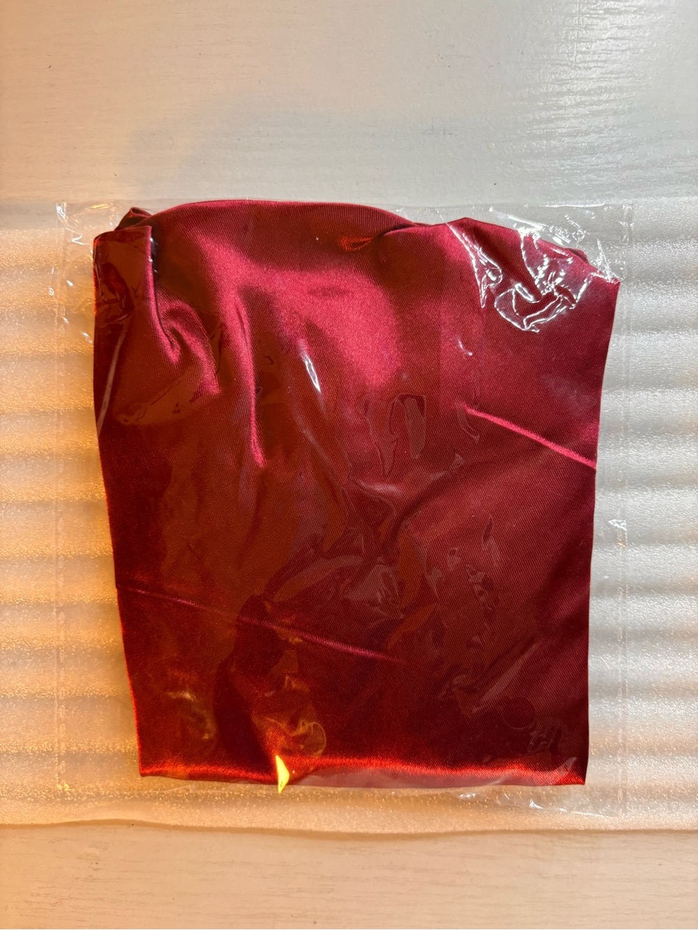 Satin-Look Burgundy Scarf or Bonnet